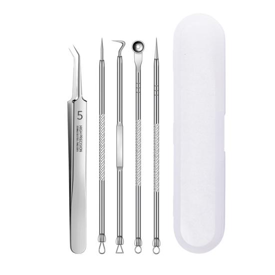 1 set Extractor de comedoane de lungă durată Textură netedă Kit durabil pentru puncte negre pentru acnee