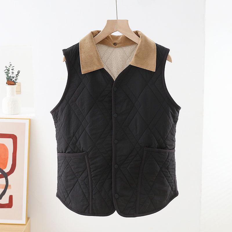 Unisex Winterweste mit Fleecefutter und abnehmbarem Kragen - Warme ärmellose Jacke