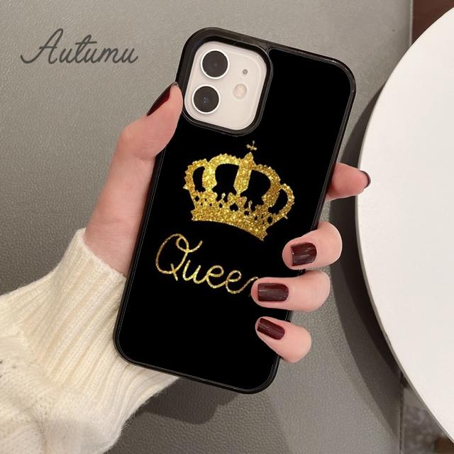 Couples Her King His Queen Phone Case for iPhone 17 Air 15 16 11 12 13 14 Pro Max Plus Cover coque Fundas Shell