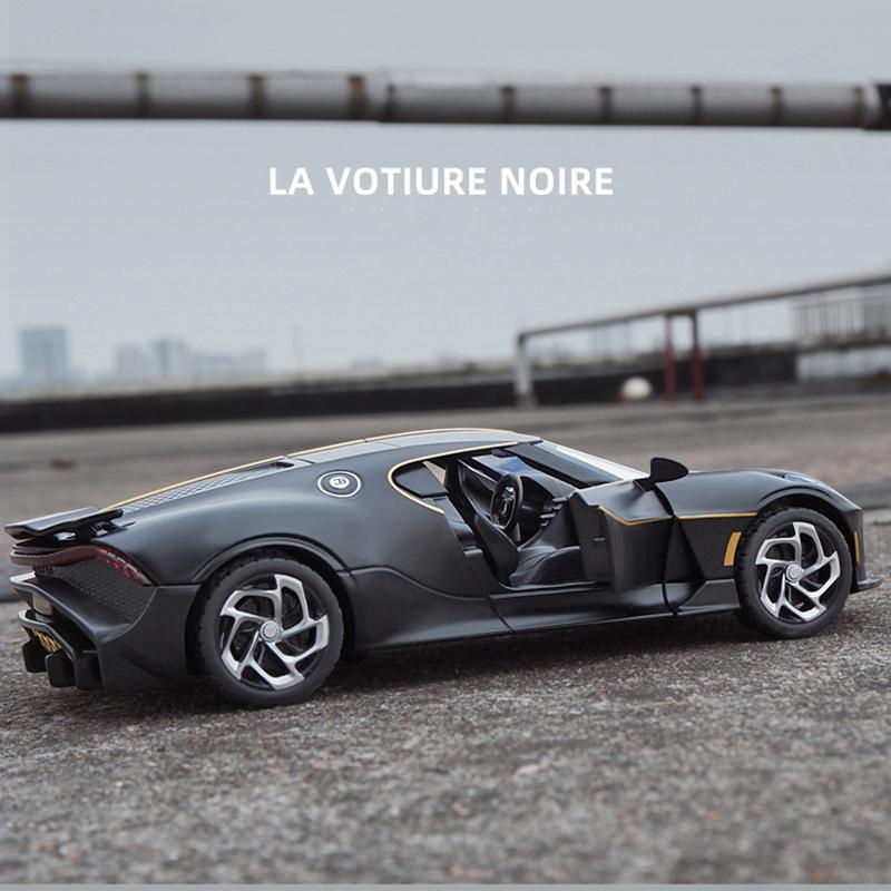 

1:24 Bugatti La Voiture Noire Black Dragon Supercar Alloy Car Toy Car Collection Модель автомобиля Звуковые и световые игрушки для детей