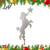 Holiday Tree Ornament Standing Poodle Christmas Topper Silver Silhouette Durable Metal Decoration Secure Cute Plug-in Rod Easy Installation for Home