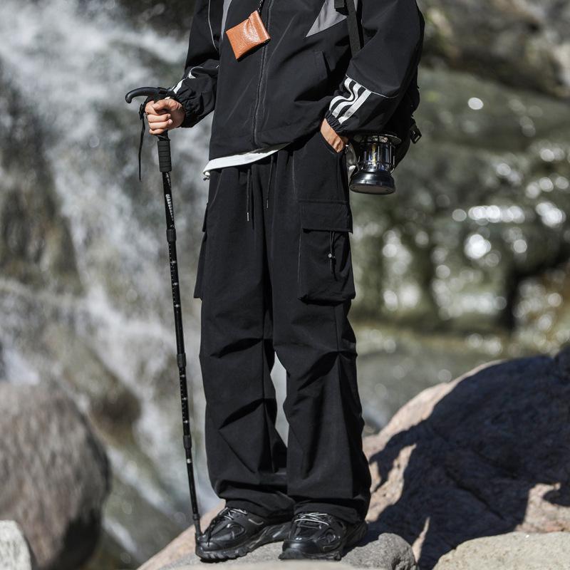 Men's High Street Tactical Cargo Pants - Autumn/Winter Pleated Outdoor Style