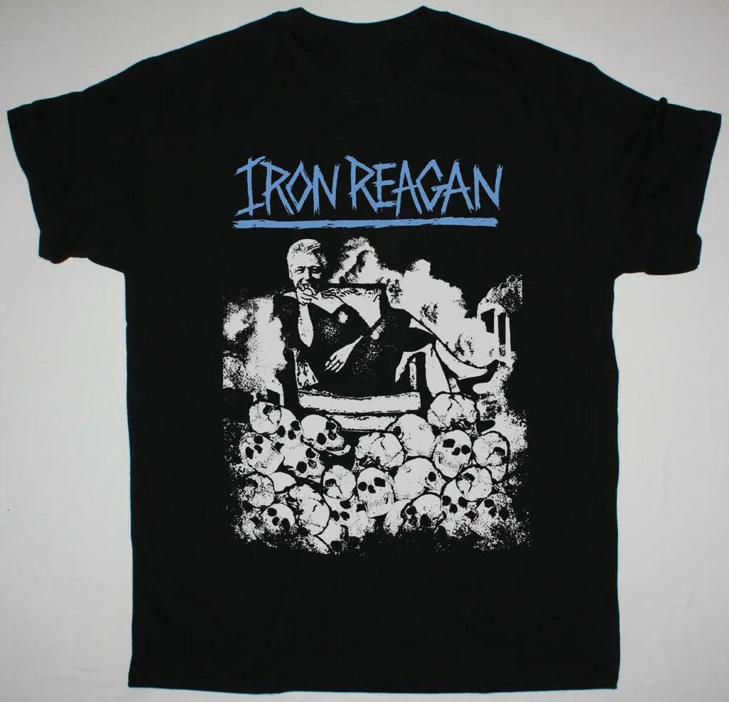 Vtg Iron Reagan Band Tour Concert Cotton Black Full Size Men Women Shirt CG2396