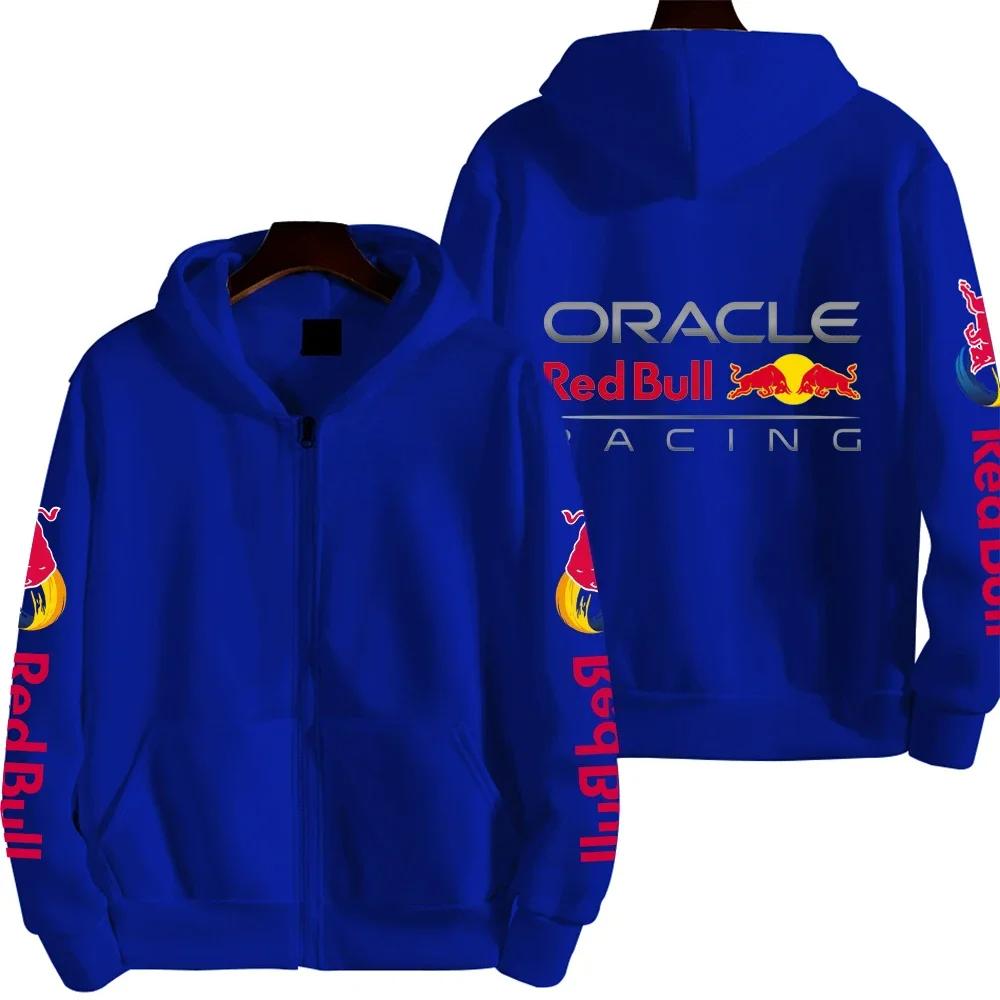 WowClassic Heren Hoodies & Sweatshirts Red Bull Couple Racing Sport Rits Hoodie S blauw