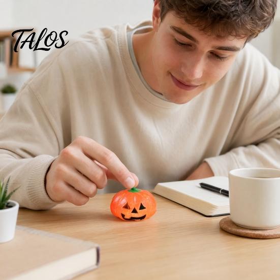 Pumpkin Shape Squeeze Toy Halloween Stress Relief Toy, Spooky Head Hand Exercise Ball Clear Glitter Sugar Ball, Party Favors