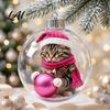 Decorative Xmas Tree Pendants Glowing Christmas Story Ornament Light‑Up Mini Animals Hanging Ball Ornament with Warm LED Transparent Balls