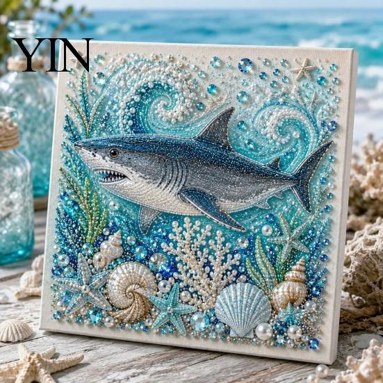 Forniture per Arte con Pietre Preziose Scintillanti Tartaruga Marina Polpo Fai da Te Kit Pittura Perle 3D, Kit Progetti Sollievo dallo Stress con Diamanti Tema Oceano per Adulti Principianti, Perline