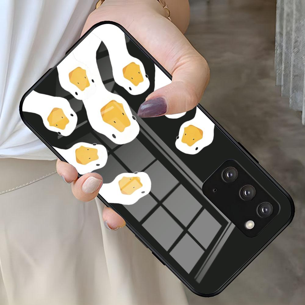 Funny D-DucK Goose Meme Phone Case For Samsung S26 S25 S24 FE S23 S22 S21 Plus S20 Ultra Note20Ultra Black Glass Cover
