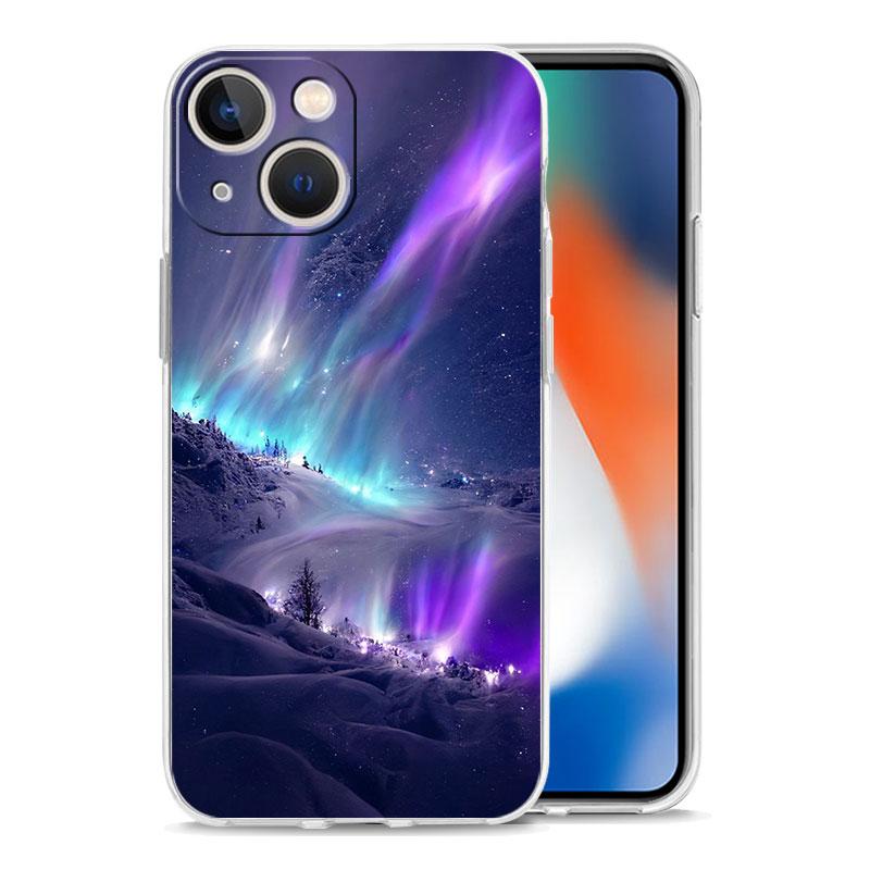 Phone Case For iPhone 16 Cases iPhone 15 12 13 14 16 Pro Max X XR XS Max 15 Plus iPhone11 Cover Landscape Winter Light Snow