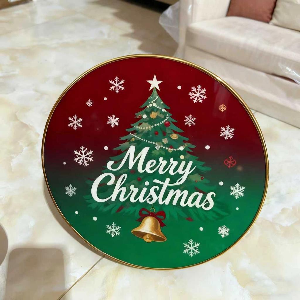 Circular Photo Frame Paintings (Christmas & Halloween) - Festive Atmosphere Decor Perfect Holiday Ornaments for Home & Party