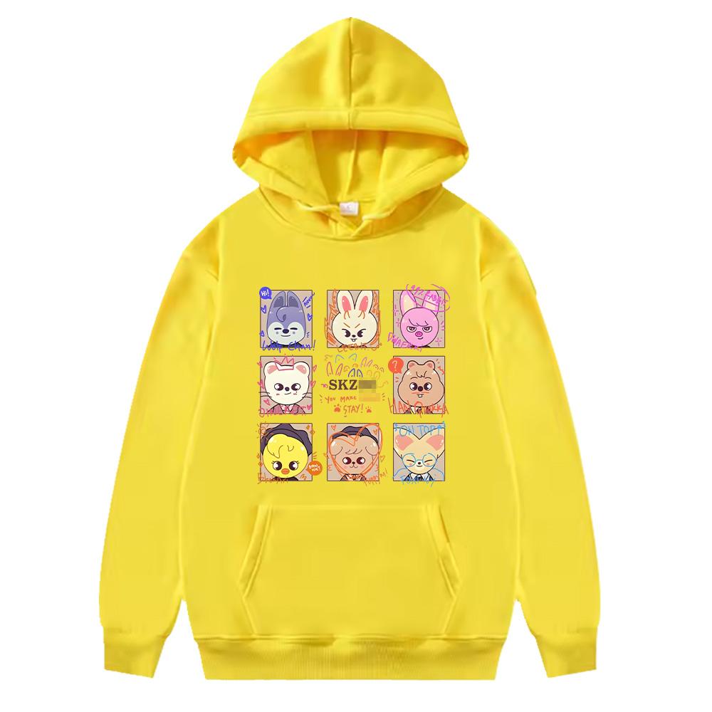 KPOP SKZ Hoodies NEW Album 5-Star Pullovers Women Men Autumn Winter Long Sleeve Sweatshirt Kawaii Cartoon Print Casual Y2K Hoody