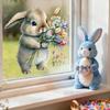 Self-Adhesive Flower Rabbit Sticker Easter Wall Decal New Wall Stickers  Wall Decoration