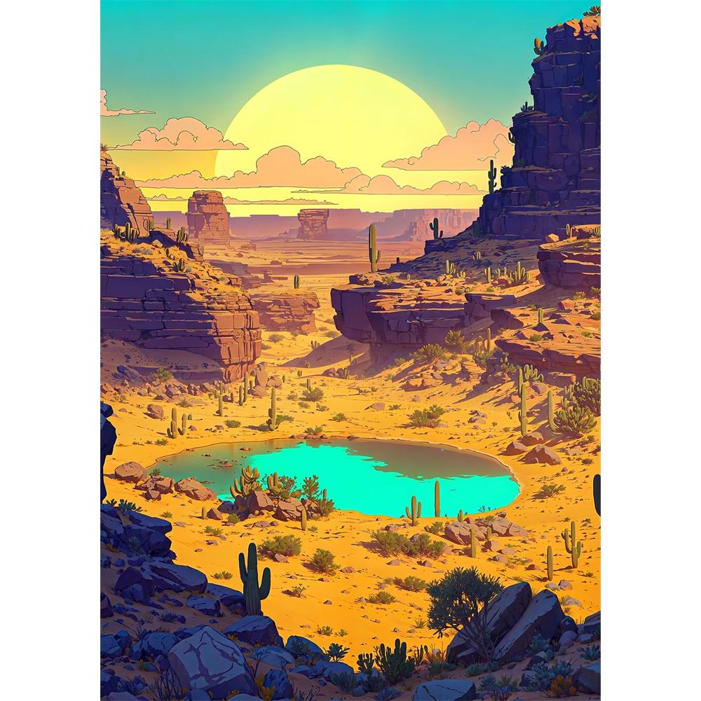 

5D DIY Алмазна вишивка Хрестиком Вишивка Захоплюючі краєвиди Поле диких квітів Повне кругле свердло Декор для дому Настінне мистецтво Подарунок Round 20x30cm