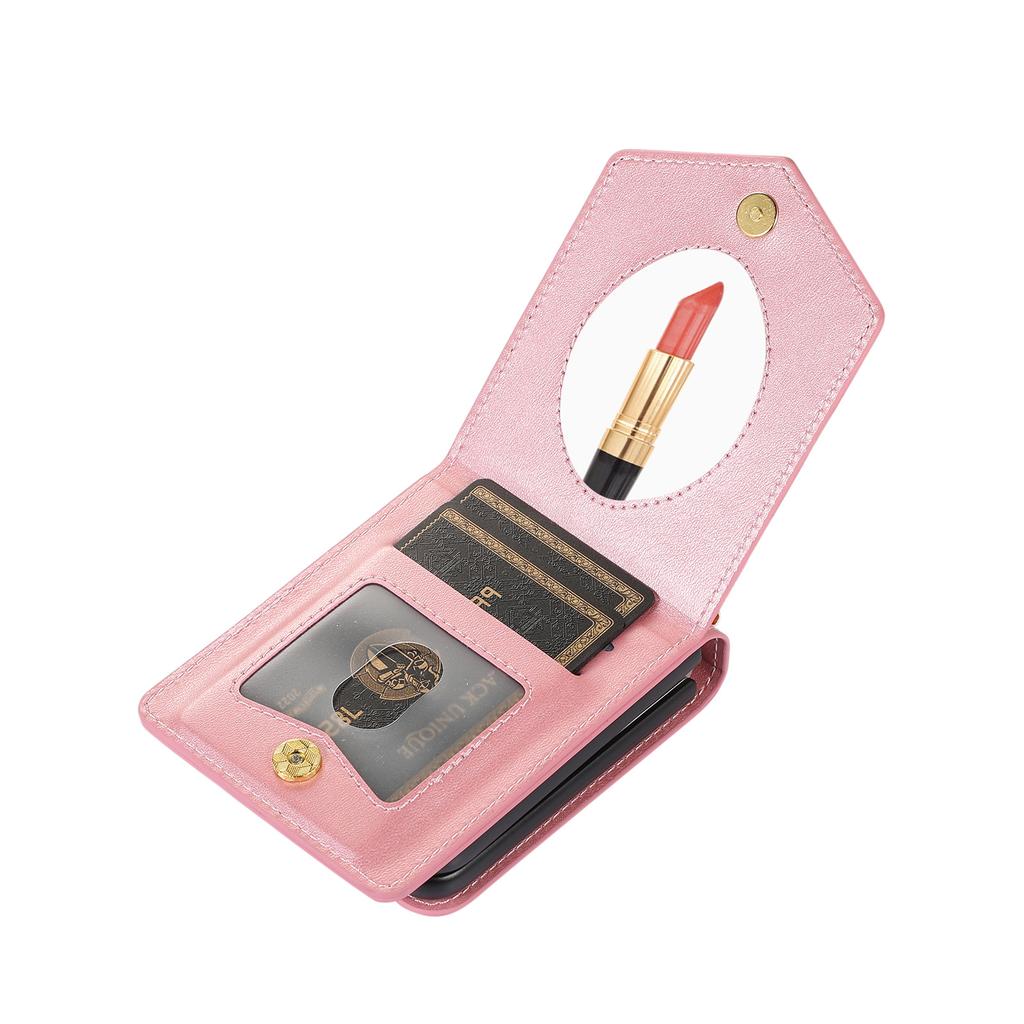 Suitable for Samsung Z Flip6 Mobile Phone Case Flip5 Xiaoxiangfeng Mirror Card Diagonal Span Folding Protective Case 4th Generation