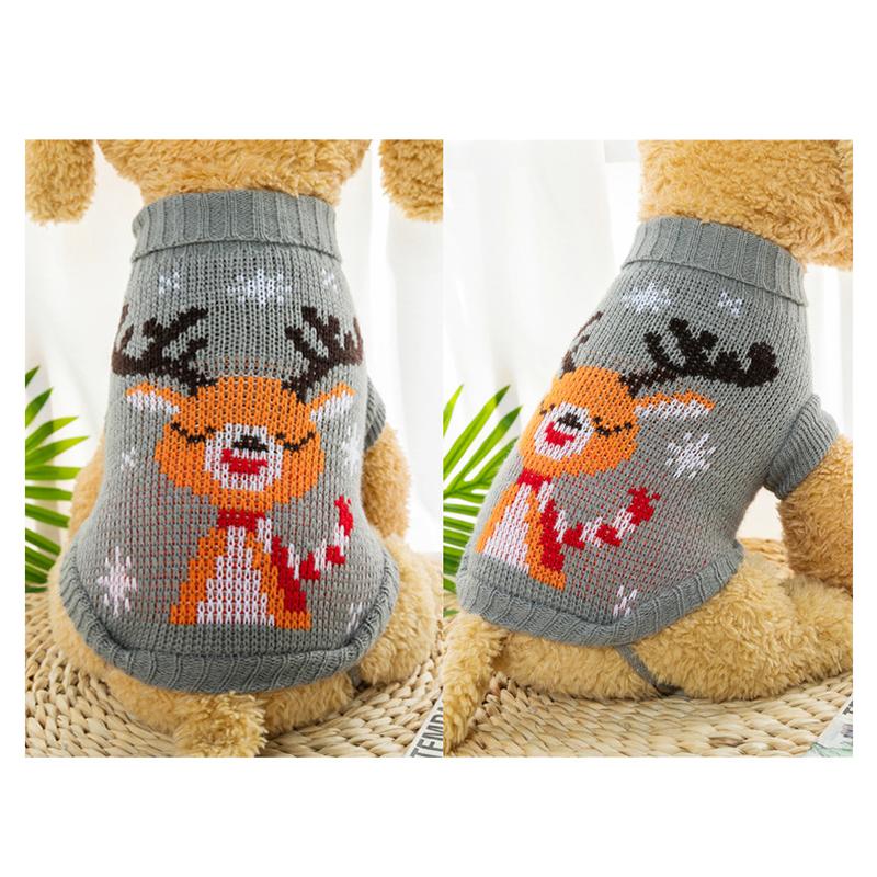 Pulover pentru câini de Crăciun, iarnă, haine calde pentru câini pentru câini de talie mică, pisici, haină tricotată pentru cățeluș, costum buldog francez chihuahua Yorkie