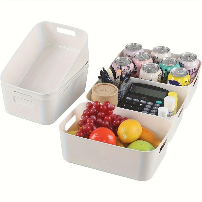 Ensemble de 1 boîte de rangement en plastique blanc - Conteneur carré de haute qualité, étanche et durable, design rectangulaire simple