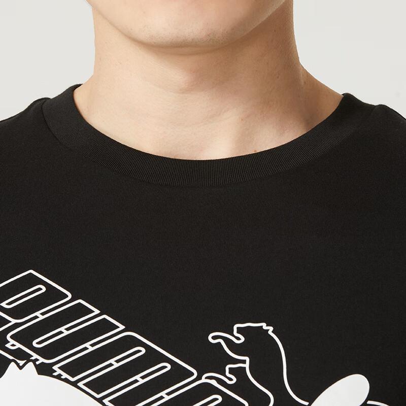 Puma American Retro Comfortable Breathable Printed Crew Neck Short Sleeve T-Shirt Men Tops Black 684762-01