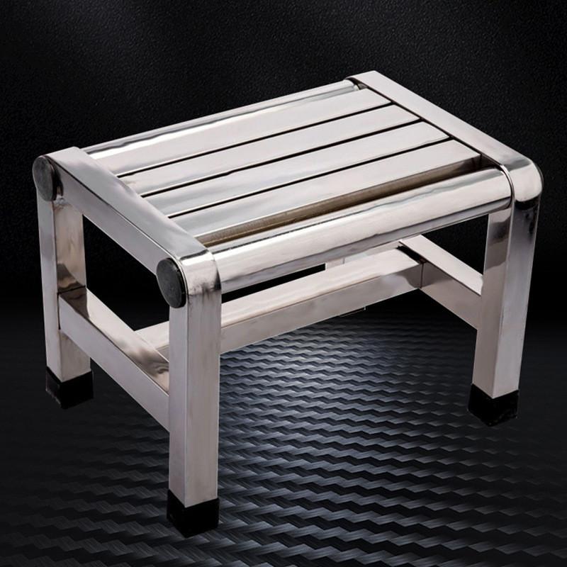 Stainless Steel Square Stool Bathroom Waterproof Shower Stool Household Thickened Anti Slip Small Chair