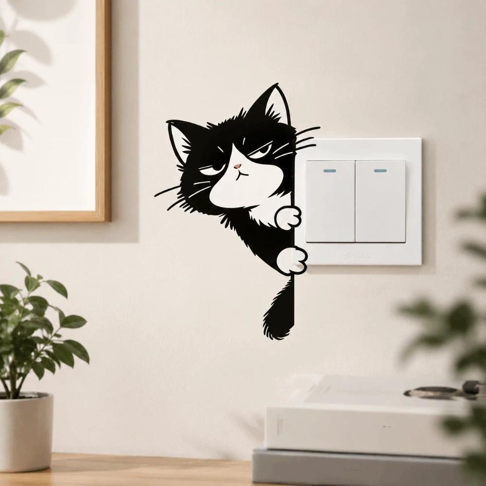 PVC Cat Wall Decals Self-Adhesive Glowing Cat Stickers Cat Luminous Stickers Bedroom