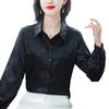 2025 New Style Women's Satin Jacquard Shirt: Fashionable, Versatile Slim Fit Top for Spring & Autumn