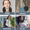U-Shaped Pillowcase Travel Neck Pillow with Fillable Clothing, Extra Storage Bag, Velvet Neck Pillow Cover for Airplane Travel