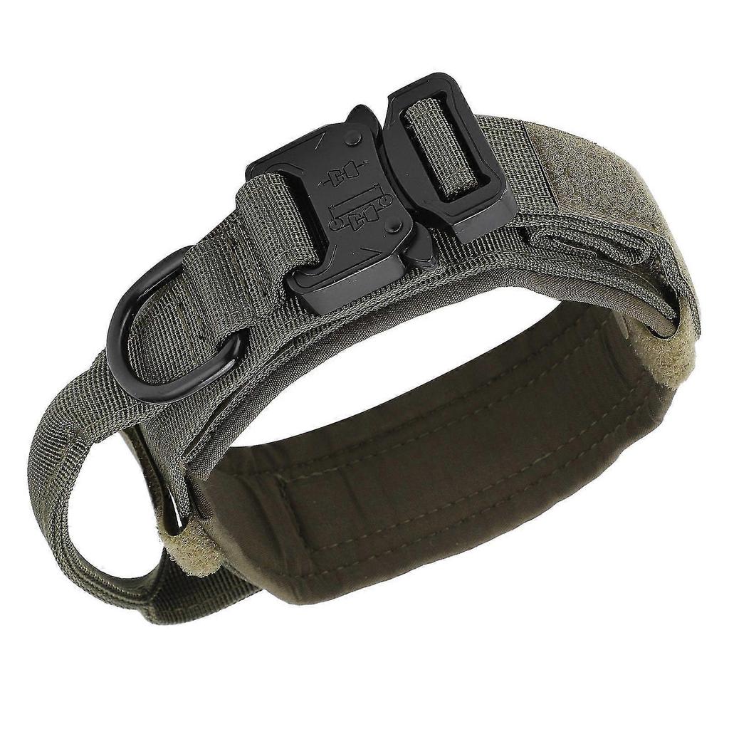 Dog Collar Adjustable Durable Cotton Puppy Pet Collars with Metal Buckle for Dogs Army GreenXL