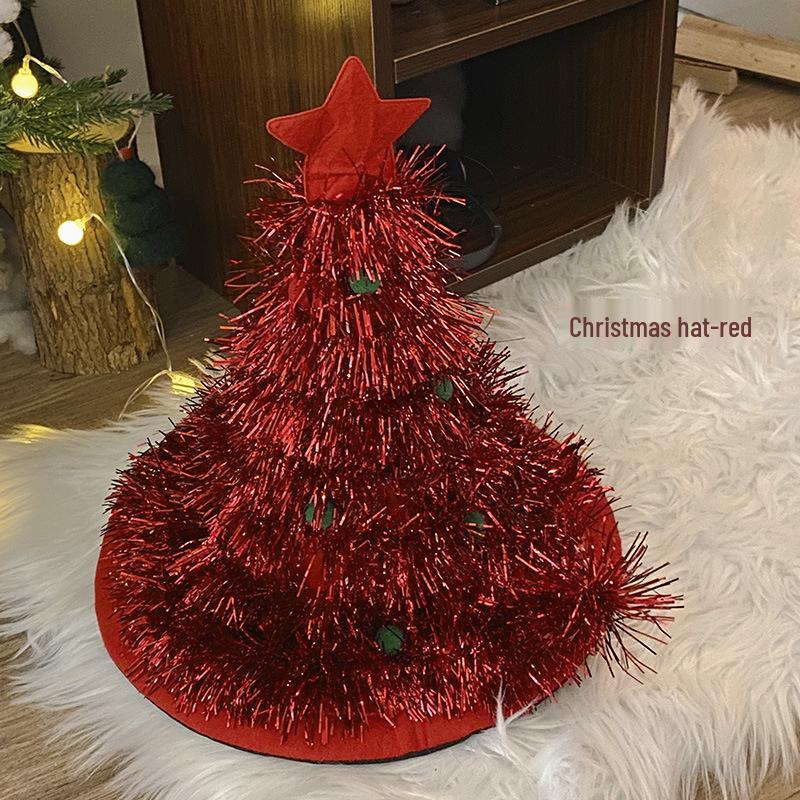 Korean Christmas Tree Hat for Adults & Kids - Festive Theme Party Costume & Photo Prop.