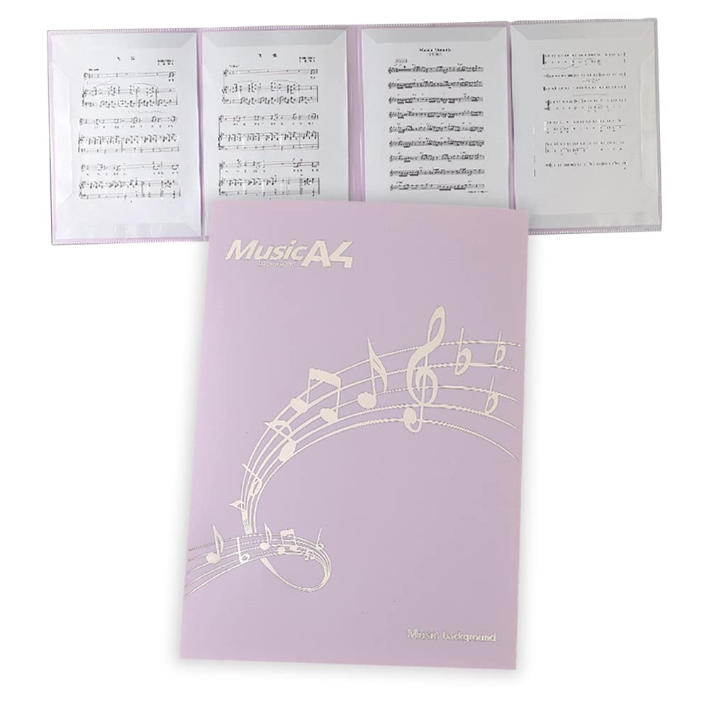 Sheet music A4 4 holds 6 lesson sheet digital piano accessory file, size, pages, writable, non-reflective, sheets, 4-page layout, file, cover, music, фиолетовый