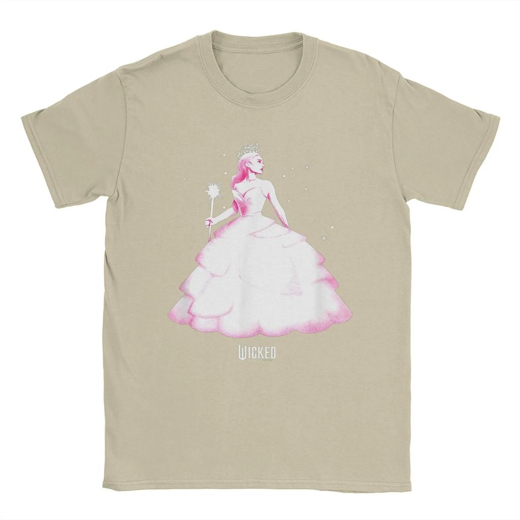 Mode Böse Glinda Tonale Pose T-Shirts Herren O-Ausschnitt Reine Baumwolle T-Shirts Magischer Film Kurzarm T-Shirt Geschenk Kleidung weich