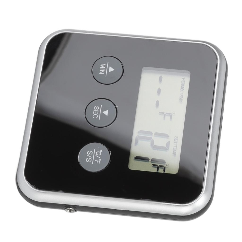 Food Grill Thermometer LCD Display Long Probe 2 Units Digital Meat Thermometer Timer for Kichen
