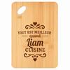 Planche À Découper - PLANETEE - Meilleur Quand Liam Cuisine - Bambou - 30 X 20 X 1 Cm - Trou 24 Mm