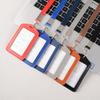 Genuine Leather Double-Sided Transparent ID Badge Holder with Custom Logo & Lanyard