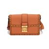 Tracy Metall-Logo Monogramm-Besatz Verstellbarer Schultergurt Kalbsleder Crossbody-Tasche Kleine Damen-Crossbody-Tasche Braun Cognac MWSDSXT02CO001