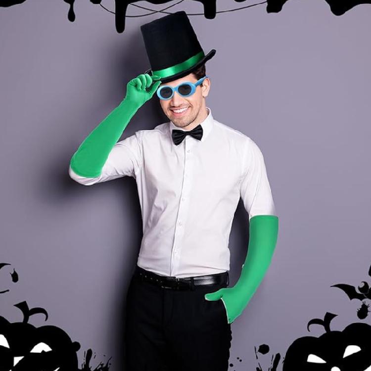 Green Halloween Costume Accessories Book Character Cosplay Costume Green Long Gloves Sunglasses Top Hat Unisex Gifts