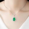Yi Hua Petal Green Jade & Chalcedony Pendant Clavicle Necklace