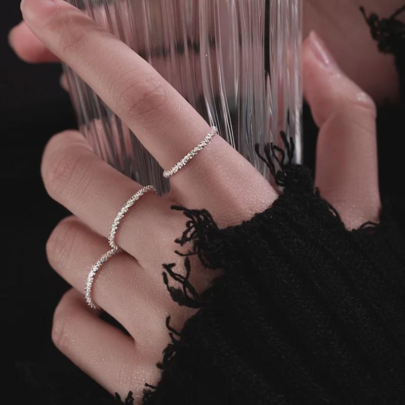 Bague index scintillante ciel étoilé 2021 – Design minimaliste tendance pour femme