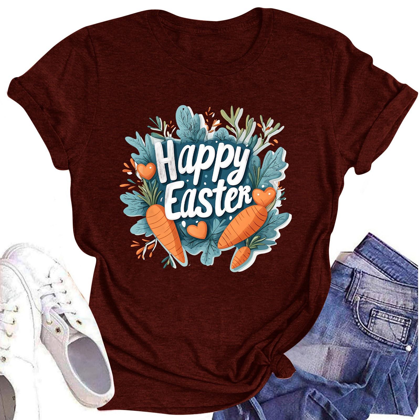 

Женский топ с круглым вырезом, повседневный принт, футболка с короткими рукавами XXL винный