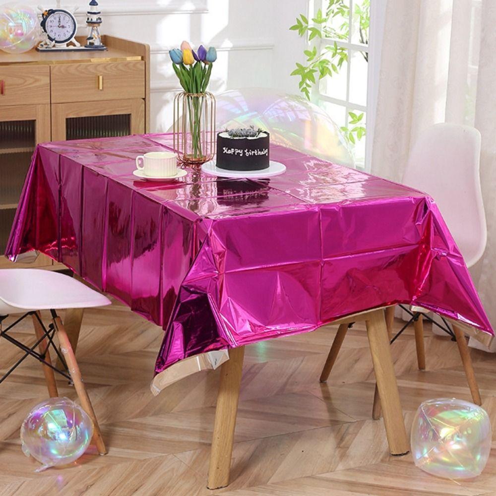 5PCS Shiny Foil Aluminum Film Tablecloth Colorful Table Cover Portable Picnic Blanket  Picnic