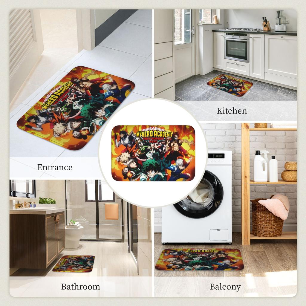 Custom Anime My Hero Academias Japan Manga Doormat Anti-Slip Entrance Kitchen Bath Floor Door Mats Bedroom Balcony Carpet Rug