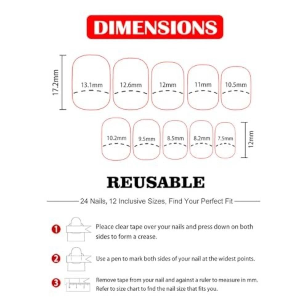 24pcs Nail File Press On Nails Nail Glue Nails Stikers Gifts Full Cover Fake Nails Nail Art