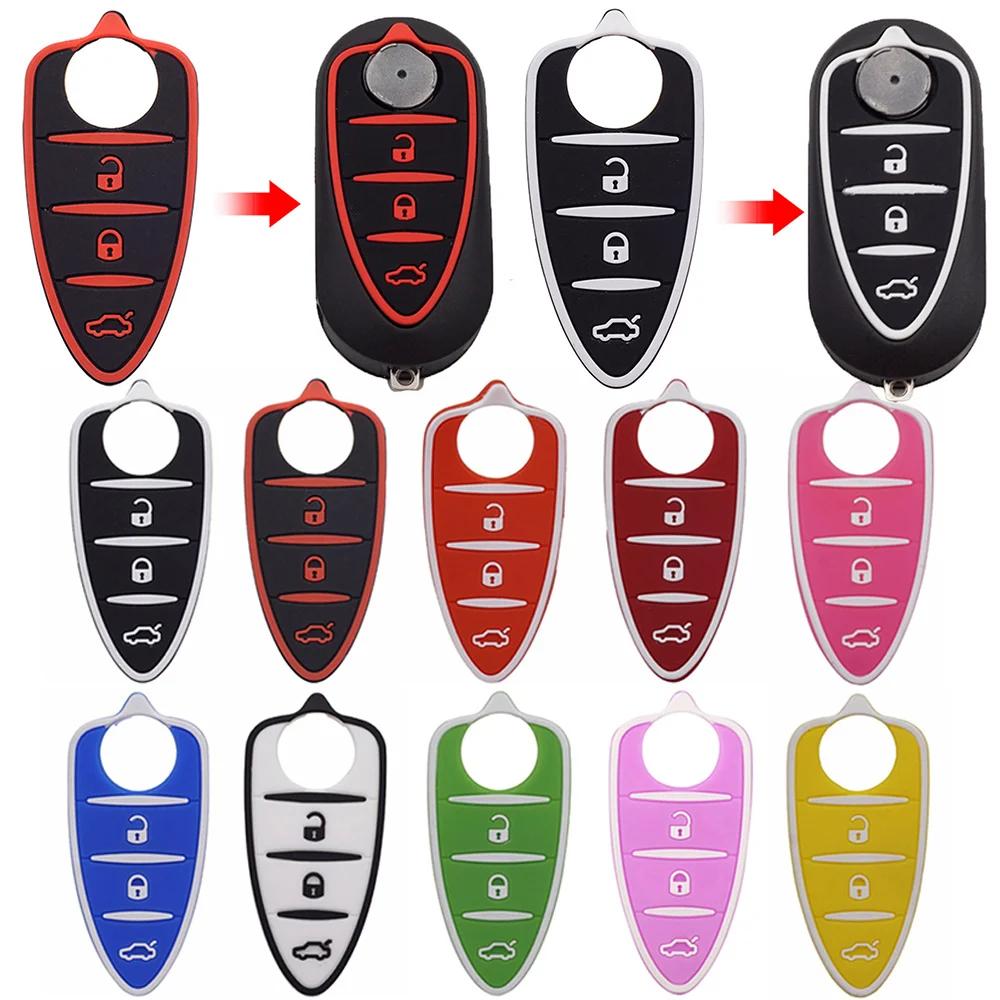 Car Key Pad for Alfa Romeo 156 159 mito giulietta gt 4c Rubber 3 Buttons Remote Key Shell Car Accessories For Girls