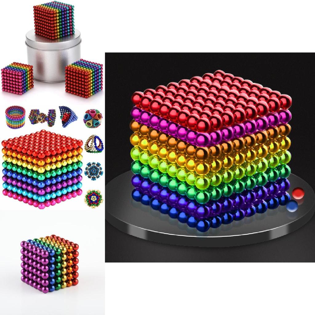 216 Kolorowe Kulki Magnetyczne 5mm Zabawka Edukacyjna Puzzle Magnesy
