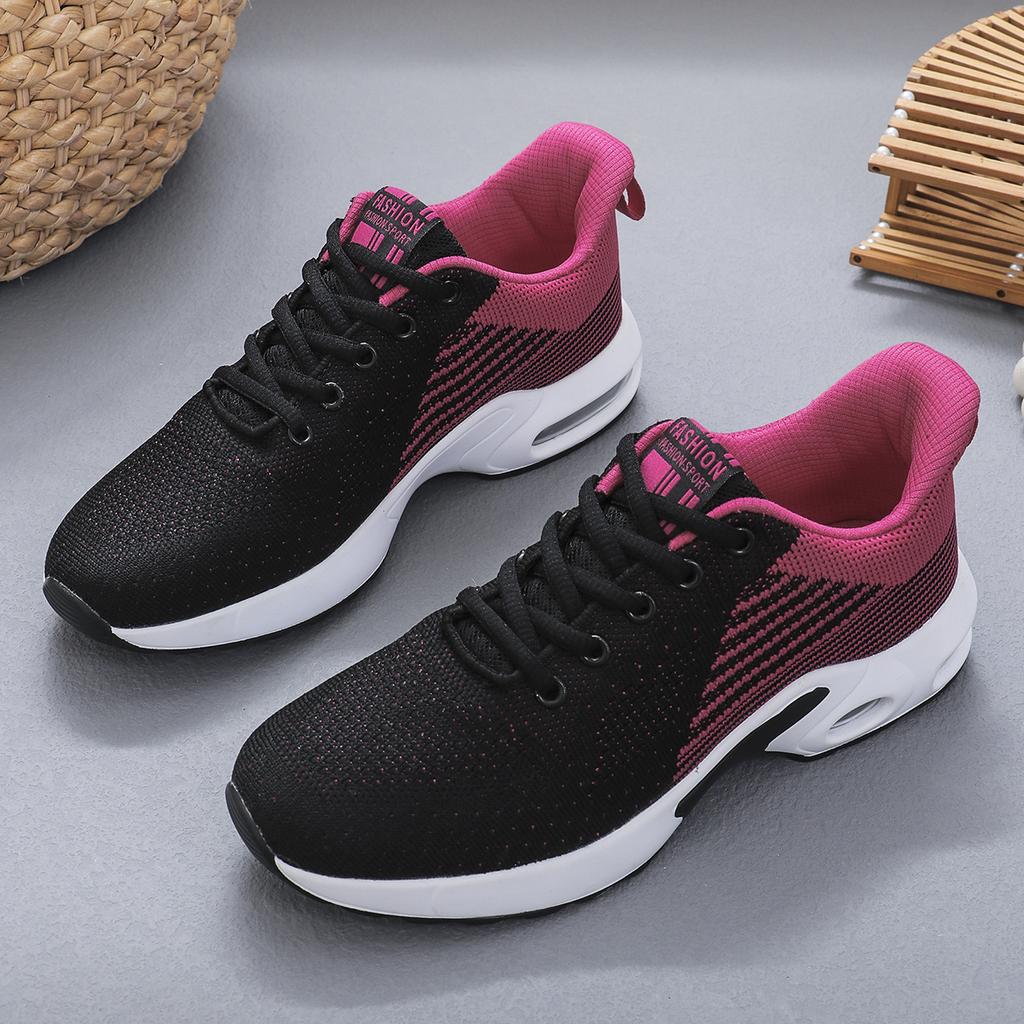 Fashion Lace-up Women's Running Shoes Fashion Air-cushion Sneakers Ladies Breathable Outdoor Walking Jogging Shoes