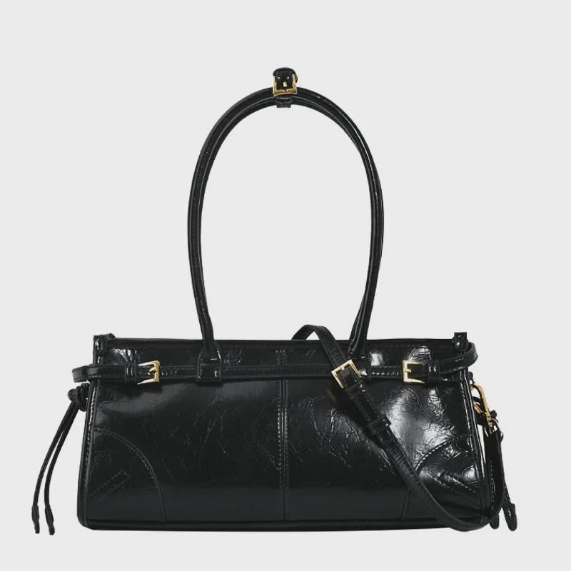 2024 Retro European & American Women's Baguette Shoulder Bag - Large Capacity, Autumn/Winter Collection