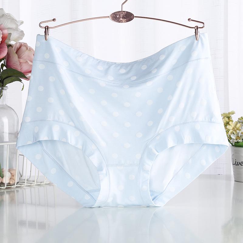 Zestaw 4 szt. Damskie Majtki Plus Size z Wysokim Stanem z Modalnu - Oddychające, Wygodne, W Kropki