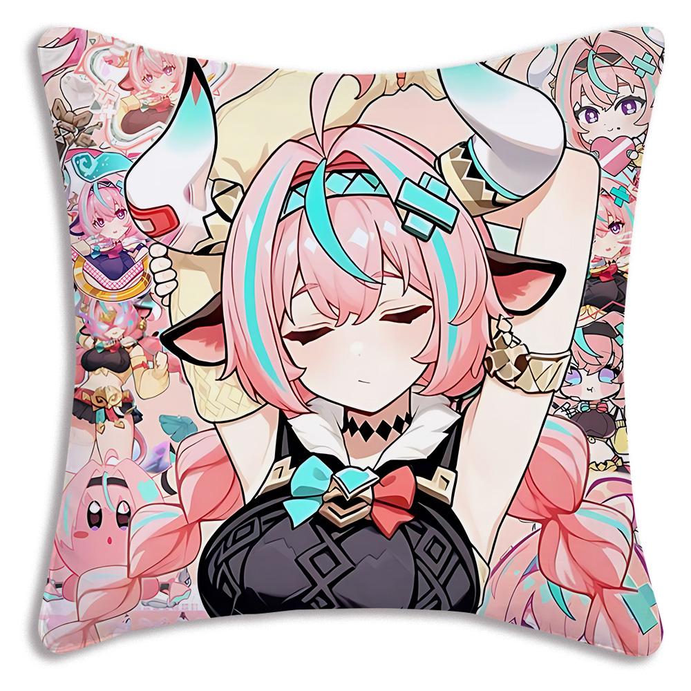 Hot Anime Genshin For V-Varesa Pillow Covers Cartoon Sofa Decorative Home Double-sided Printing Short Plush Cute Cushion Cover