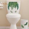 1 Sheet Toilet Sticker Self-Adhesive Waterproof No Trace Green Plant Leaves Mural Wall Sticker Decal Bathroom Toilet Decor