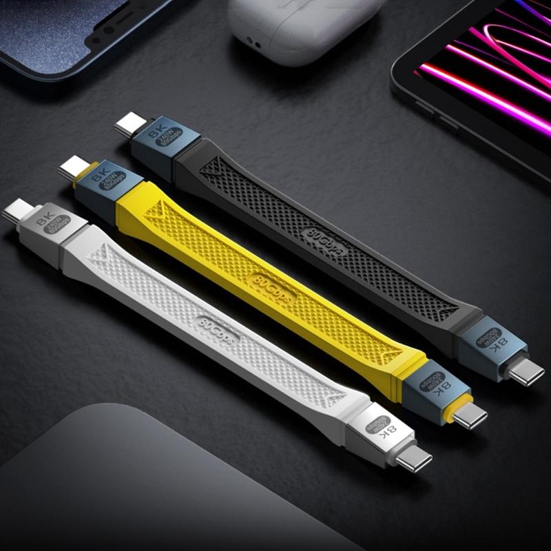 240W 80Gbps USB4 2.0 Short USB C To USB C Cable Fast Charging Type C Data Transfer 8K Data Charging Extension Cable