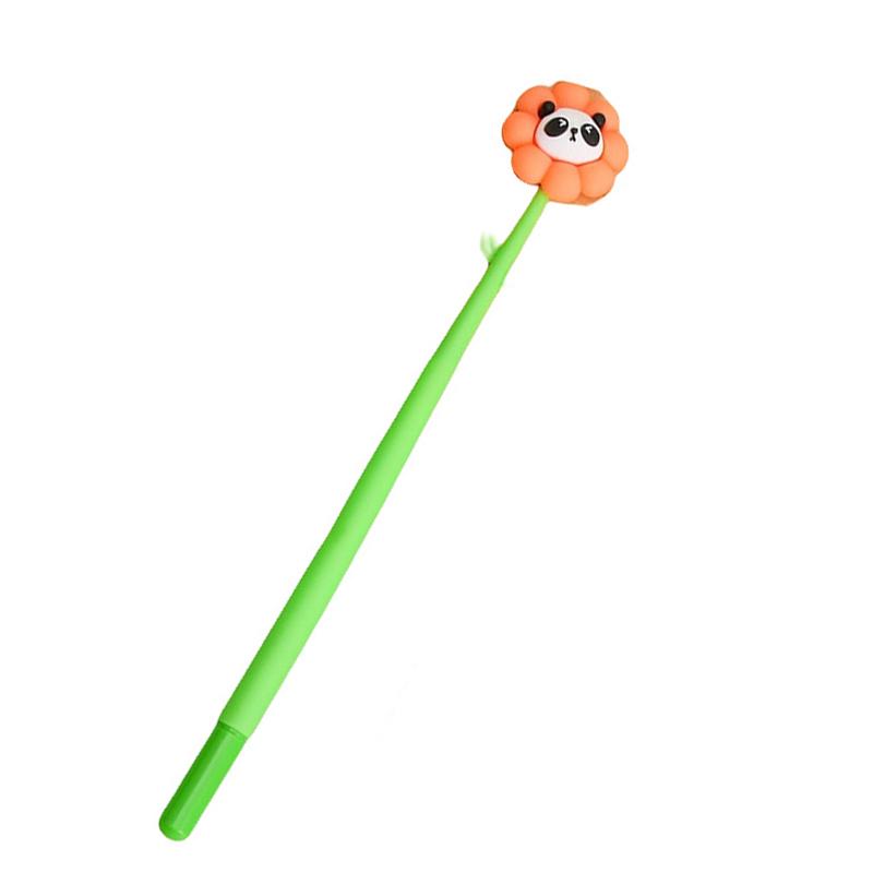 1 Piece Stationery Flowers Cute Cartoon Panda Soft Gel Pen Sunflower School Office Kawaii Supplies Creative Pens
