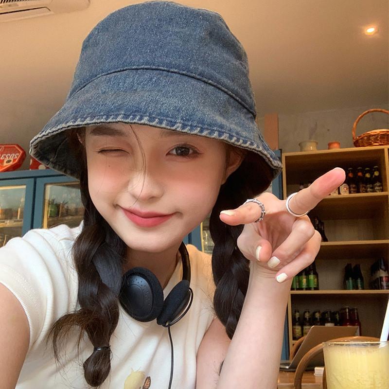 Hat Bucket Denim With Short Brim Lightweight Sunproof Summer Fashion Women For